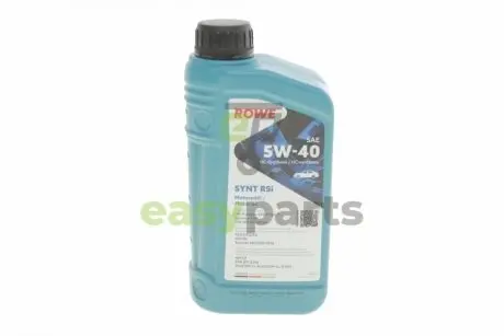 Олива 5W40 HIGHTEC SYNT RSi (1L) (MB 229.3/226.5/Porsche A40/VW 502 00/505 00/RN 0700/0710) ROWE 20068-0010-99