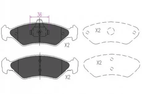 FORD Гальмівні колодки передн. Fiesta IV,V,фургон 95-,Mazda 121 KAVO PARTS KBP-4533