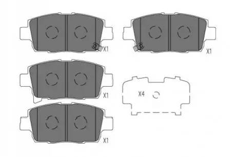 TOYOTA Гальмівні колодки передн. YARIS VERSO 1.3 02-05 KAVO PARTS KBP-9134