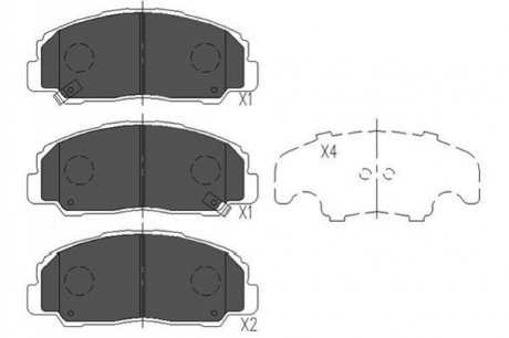 TOYOTA гальмівні колодки передн. Land Cruiser -96 KAVO PARTS KBP-1505 (фото 1)