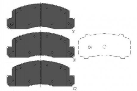 TOYOTA Гальмівні колодки передн. DYNA 4.0 11- KAVO PARTS KBP-9088