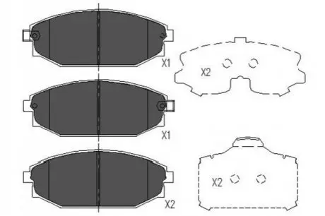 HYUNDAI Гальмівні колодки передн.Galloper 98- KAVO PARTS KBP-3014