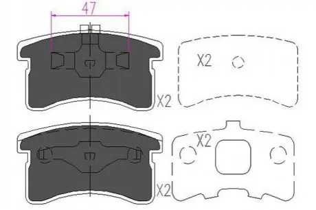 Фото nissan гальмівні колодки maxima qx 94-00 KAVO PARTS KBP-1506 NISSAN Гальмівні колодки Maxima QX 94-00 KAVO PARTS KBP-1506