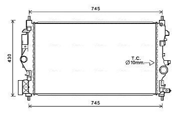 Радіатор, Система охолодження двигуна AVA COOLING OL2683