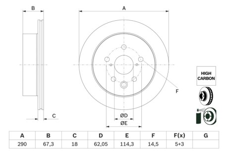 Тормозной диск BOSCH 0986479G64