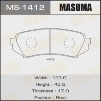 Колодка гальмівна задн TOYOTA LAND_CRUISER 200 MASUMA MS1412