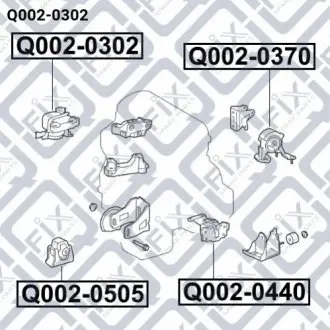 Подушка двигуна права (гідравлічна) Q-fix Q002-0302
