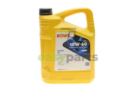 Олива 10W60 HIGHTEC SYNTH RS (5L) (BMW 83 12 0 029 683/Fiat 9.55535-H3)(ACEA A3/B4)(API SN/CF) ROWE 20070-0050-99