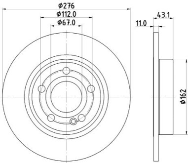 PRO DB Гальмівний диск задн. W177 18- HELLA 8DD 355 133-061