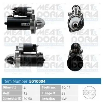 MEATDORIA DB стартер 12V 2,2KW W124/202,210/211, Vito, Sprinter MEAT&DORIA 5010004