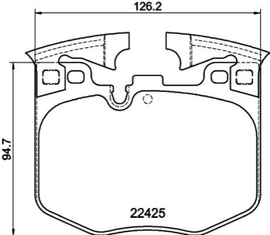 Гальмівні колодки передні BMW 5 (G30, F90), 5 (G31), 6 GRAN TURISMO (G32), 7 (G11, G12), 8 (G15, F92), X3 (G01, F97), X4 (G02, F98), X5 (G05, F95) 1.6-3.0D 07.15- HELLA 8DB 355 025-951 (фото 1)