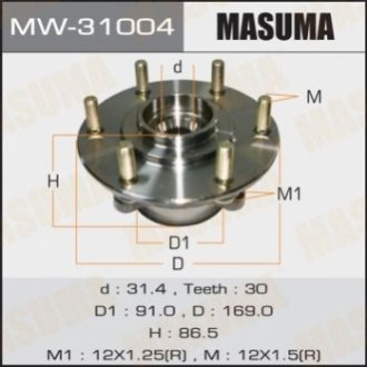 Маточина колеса передн MITSUBISHI PAJERO / V87W, V97W MASUMA MW31004