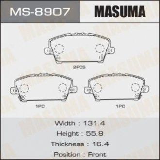 Колодки гальмiвнi передн HONDA CIVIC IX MASUMA MS8907 (фото 1)