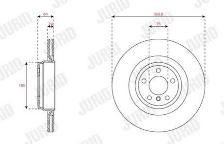 Гальмівний диск заднiй BMW 5-Series, 7-Series Jurid 563515JC1