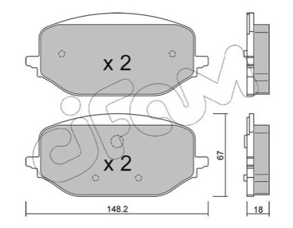 CITROEN Колодки гальмівні передні BERLINGO 1.2-1.6 18-, C5 X 21-, FIAT, DS, OPEL CIFAM 822-1351-0 (фото 1)