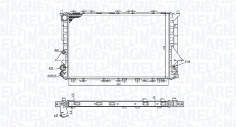 Радіатор охолодження Audi 100 91-94,A6 1.8/2.5TDI 94-97 мКПП MAGNETI MARELLI BM1899