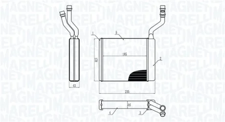 FORD радіатор опалення C-Max,Focus,Kuga I,Mazda 3/5,Volvo MAGNETI MARELLI 350218425000