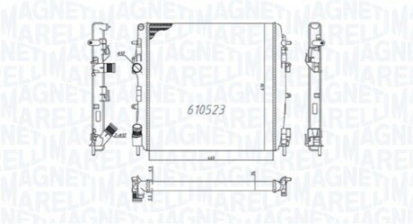 Радіатор RENAULT KANGOO 1.6-1.9 DCI [] MAGNETI MARELLI 350213995000 (фото 1)