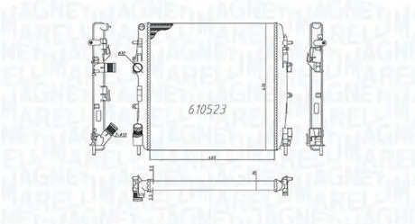 Радіатор RENAULT KANGOO 1.6-1.9 DCI [] MAGNETI MARELLI 350213995000