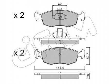 FIAT гальмівні колодки передн. STRADA пікап 1.3 D 10- CIFAM 822-274-3 (фото 1)