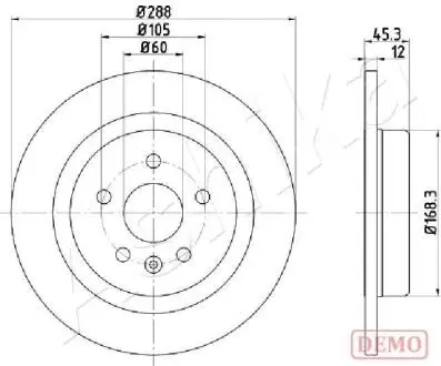 (16") Диск гальмівний задній Opel Astra K 1.0-1.6D 06.15- ASHIKA 61-00-0404C