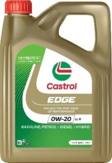 4л EDGE 0W-20 LL IV Олива синтетична двиг. C5, Porsche C20, VW 508.00, 509.00, Ford WSS-M2C 956-A1 CASTROL 15F612