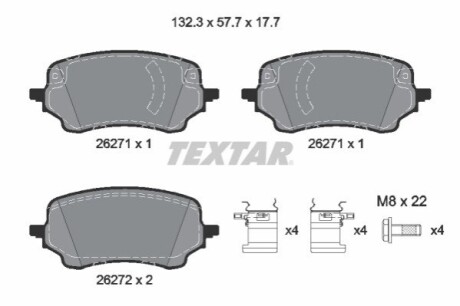 Колодки тормозные дисковые FORD Puma "F "19>> TEXTAR 2627101