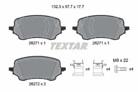 Фото колодки тормозные дисковые FORD Puma "F "19>> TEXTAR 2627101 Колодки тормозные дисковые FORD Puma "F "19>> TEXTAR 2627101
