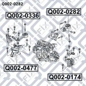 ПОДУШКА ДВИГАТЕЛЯ ЗАДНЯЯ АКПП Q-fix Q002-0282
