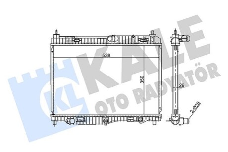 KALE FORD Радиатор охлаждения B-Max,Fiesta VI,Transit 1.0 12- KALE OTO RADYATOR 353880