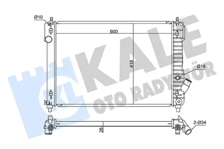 KALE CHEVROLET Радиатор охлаждения Aveo KALE OTO RADYATOR 355000