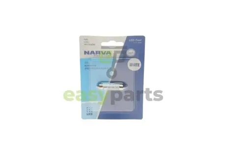 Автолампа 12V 0,6W SV8.5 (9.8x43mm) Festoon (LED) (blister/1шт) (6000K) NARVA 181724000