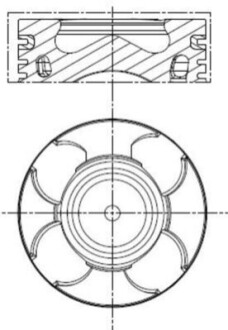 Поршень с кольцами RENAULT 70,00 1.3 D Multijet 199 A3.000,263 A2.000 (выр-во Mahle) MAHLE / KNECHT 011 PI 00100 001