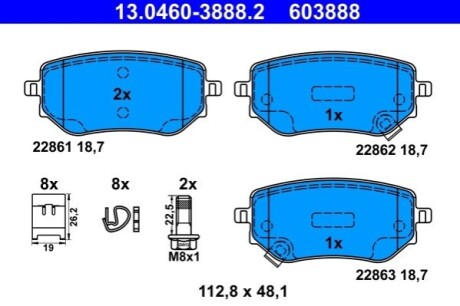 Колодки гальмівні (задні) MB X-class 17-20/Nissan NP300 Navara 15- ATE 13046038882