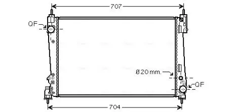 AVA FIAT Радіатор охолодження двиг. BRAVO II 1.4 07-, PUNTO 1.3 D 12-, ALFA ROMEO AVA COOLING FTA2401 (фото 1)
