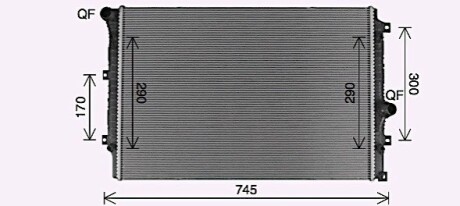 AVA VW Радіатор охолодження двиг. TIGUAN 1.4 15-, 2.0 10- AVA COOLING VN2428