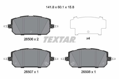 Колодки гальмівні (передні) Mazda MX-30 20-/CX-50 22- (з датчиком) Q+ TEXTAR 2650601