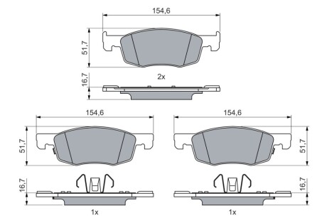 Колодки тормозные дисковые TOYOTA Yaris "F\'\'20>> BOSCH 0986460018