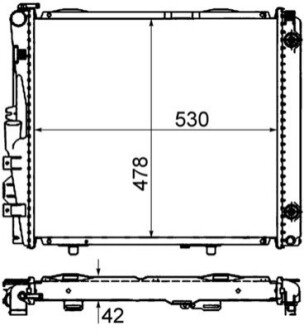 Радиатор 488 mm MERCEDES Cabriolet / Coupe / E-Class / Kombi MAHLE / KNECHT CR290000S