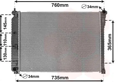Радиатор охлаждения двигателя ANTARA/CAPTIVA 24/32 MT Van Wezel 37002435