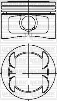 Поршень с кольцами і пальцем (размер отв. 86.4 / STD) FIAT PALIO 1.6 (4цл.) (182B6000 16V 103PS) Yenmak 31-04269-000