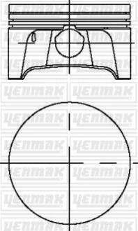 Поршень с кольцами і пальцем (размер отв. 79 / STD) (ZH16 ZETEC S Enjeksiyonlu 16V 100 PS) Yenmak 31-04259-000