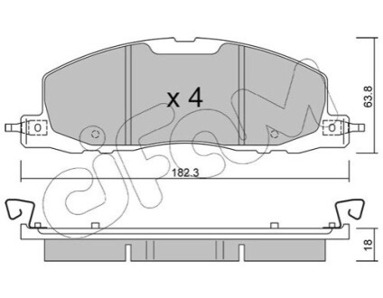 FORD Колодки гальмівні передні EXPLORER (U6_) 3.0 EcoBoost Plug-in Hybrid AWD 2019- CIFAM 822-1330-0