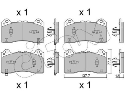 FORD колодки гальмівні передні (з датчиком зносу) MUSTANG MACH-E (CGW) EV 20- CIFAM 822-1220-1