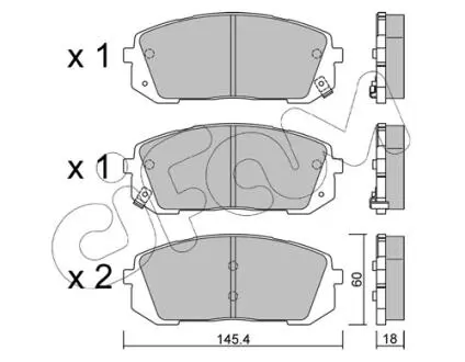 HYUNDAI Колодки гальмівні передні ELANTRA 1.6 20-, SONATA 2.0-2.5 20- CIFAM 822-1298-0