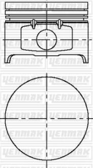 Поршень с кольцами і пальцем (размер отв. 80 / +0.5) (K7J) Yenmak 31-04169-050