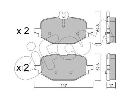 DB Колодки гальмівні задні W206, S206 CIFAM 822-1359-1 (фото 1)