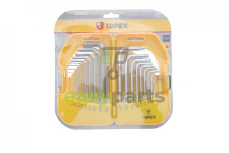 Набір ключів Г-под. Hex 1-10 мм, Torx T10-50 Topex 35D952