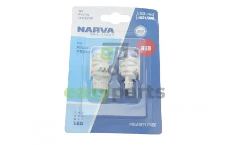 Автолампа W21/5W 12V 1.75/0.65W W3x16q LED (червона) (К-кт 2 шт.) NARVA 181734100