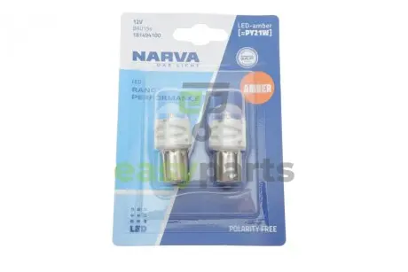 Автолампа PY21W 12V 2.15W BAU15s LED (жовта) (К-кт 2 шт.) NARVA 181494100